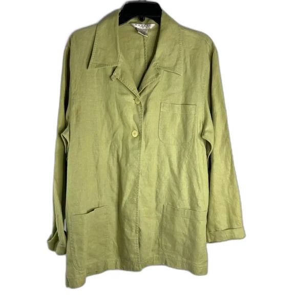 JPR Outfit 100% Linen Lightweight Single Breasted Jacket Blazer Size Large - Picture 1 of 8